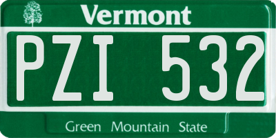 VT license plate PZI532