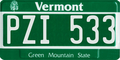 VT license plate PZI533