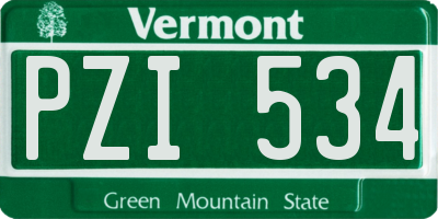 VT license plate PZI534