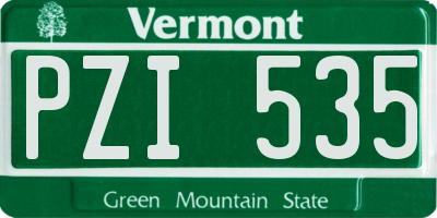 VT license plate PZI535