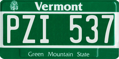 VT license plate PZI537