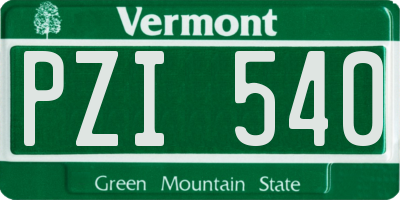 VT license plate PZI540