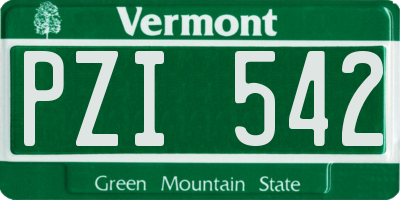 VT license plate PZI542