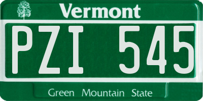VT license plate PZI545