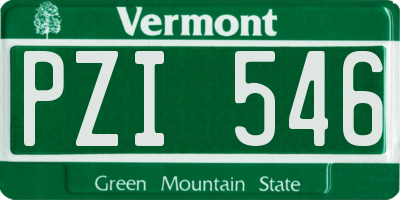VT license plate PZI546