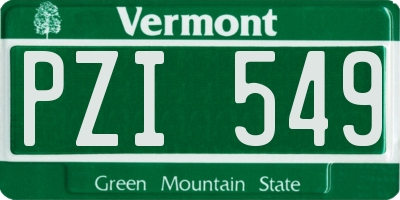 VT license plate PZI549