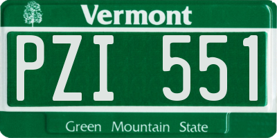 VT license plate PZI551