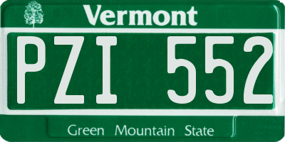 VT license plate PZI552