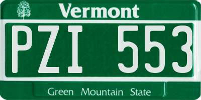 VT license plate PZI553