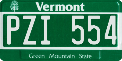 VT license plate PZI554
