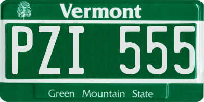 VT license plate PZI555