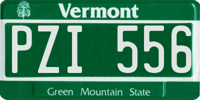 VT license plate PZI556