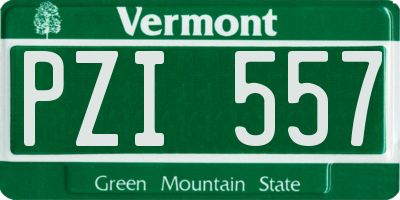 VT license plate PZI557