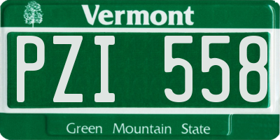 VT license plate PZI558