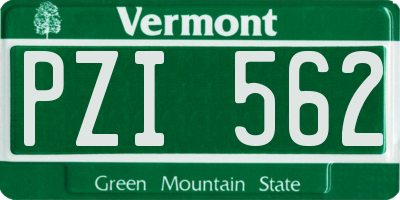 VT license plate PZI562