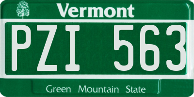 VT license plate PZI563