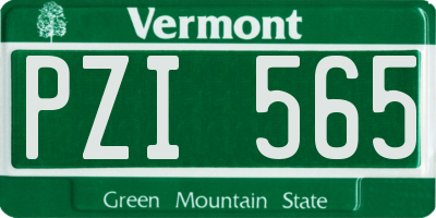 VT license plate PZI565