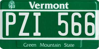 VT license plate PZI566