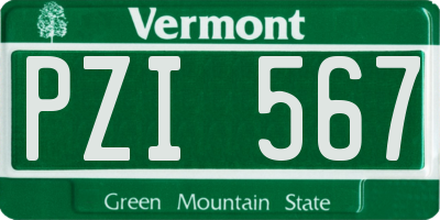 VT license plate PZI567