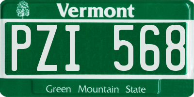 VT license plate PZI568