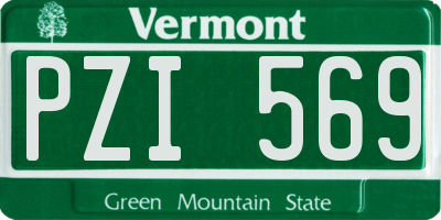 VT license plate PZI569