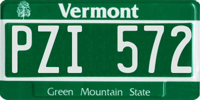 VT license plate PZI572
