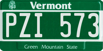 VT license plate PZI573