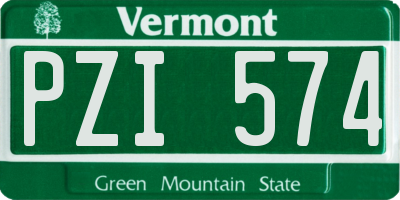 VT license plate PZI574