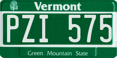 VT license plate PZI575
