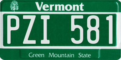 VT license plate PZI581