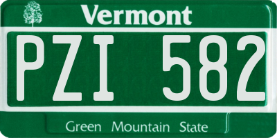 VT license plate PZI582