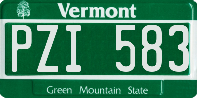VT license plate PZI583