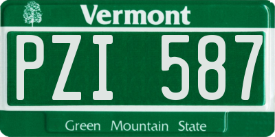 VT license plate PZI587