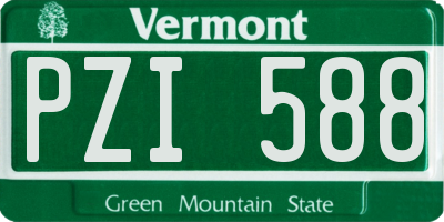 VT license plate PZI588