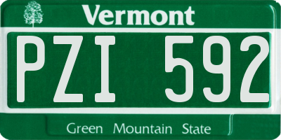 VT license plate PZI592