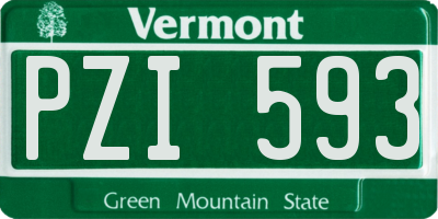 VT license plate PZI593