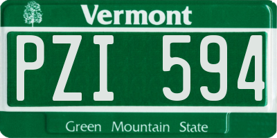 VT license plate PZI594