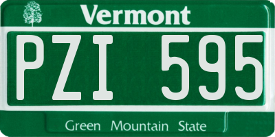 VT license plate PZI595