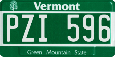 VT license plate PZI596