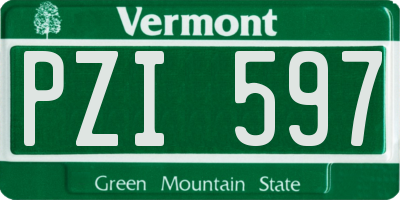 VT license plate PZI597