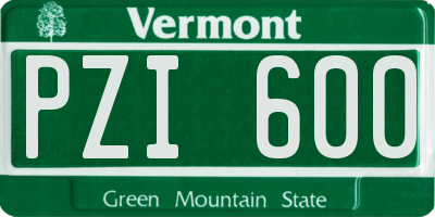 VT license plate PZI600