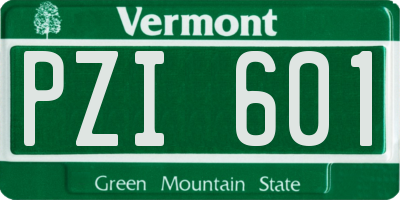 VT license plate PZI601