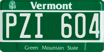 VT license plate PZI604