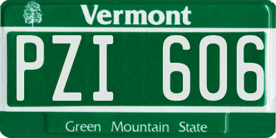 VT license plate PZI606