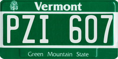 VT license plate PZI607