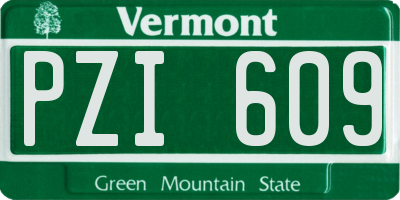 VT license plate PZI609