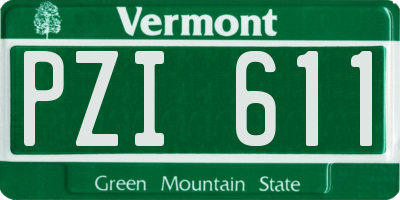 VT license plate PZI611