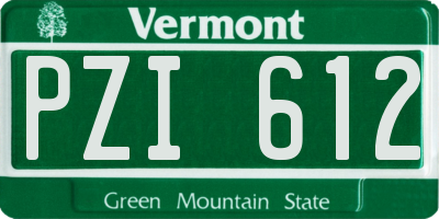 VT license plate PZI612