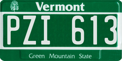 VT license plate PZI613