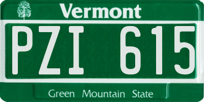 VT license plate PZI615